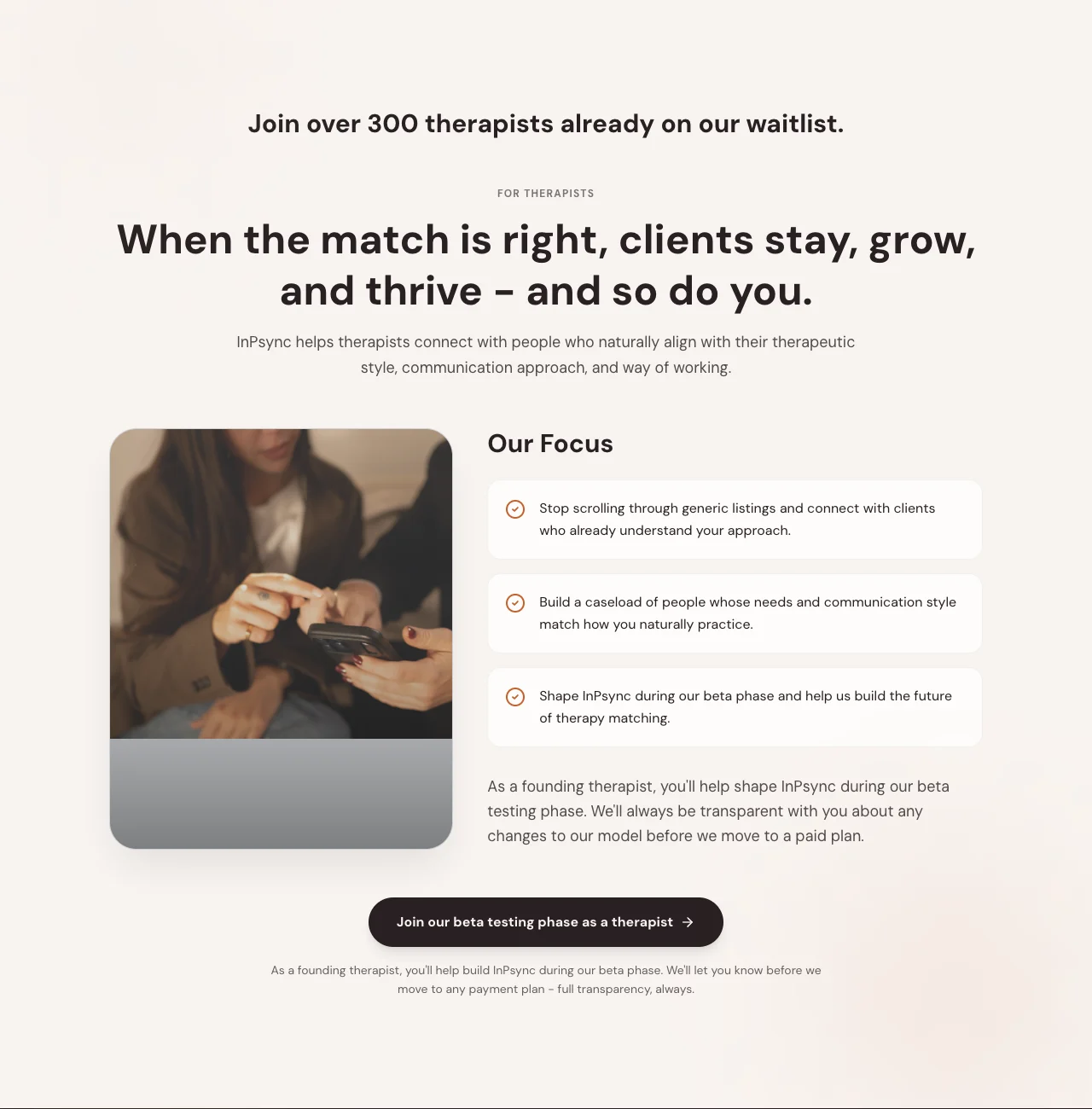 For therapists: the founding-therapist beta
